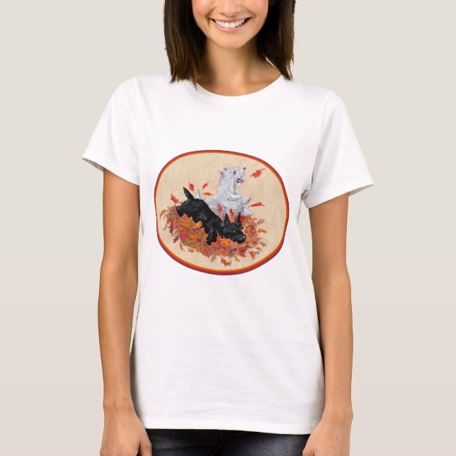 T-shirt Modèle saisonnier d'automne de Terrier Écossais (Devant)