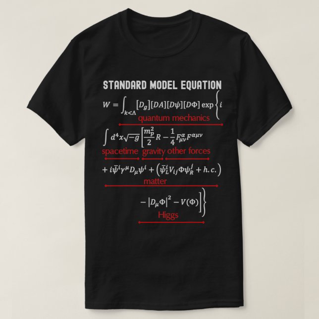 T-shirt Modèle standard Equation physique physique Math Sc (Design devant)