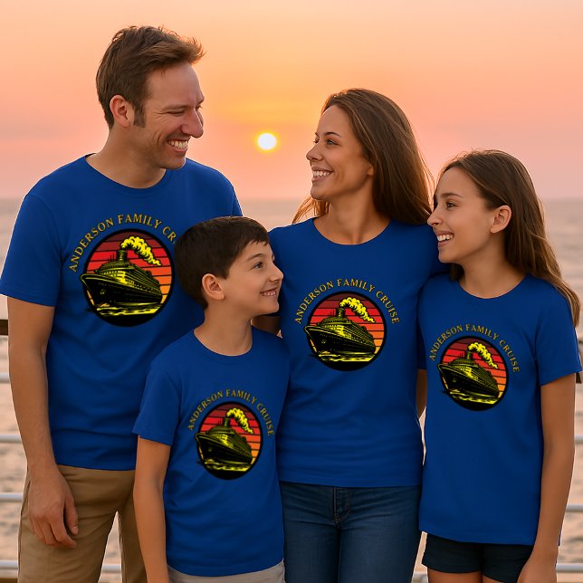 T-shirt Modèle Sunset bateau de croisière et rétro (Créateur téléchargé)