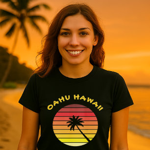 T-shirt Modèle Sunset rétro Palm Tree