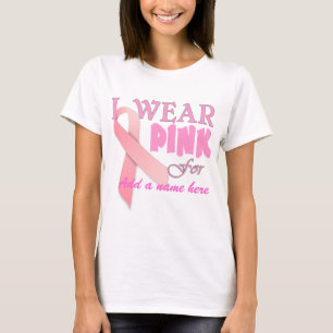 T-shirt Modèle T de ruban de rose de conscience de cancer