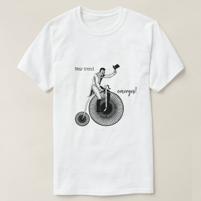 T-shirt Modèle T Penny Farthing Classic noir et blanc (Design devant)