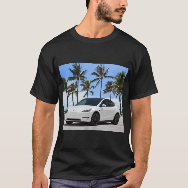 T-shirt Modèle Tesla Y Sur (Devant)