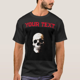 T-shirt Modèle Texte désorienté Noir & Rouge Mens Moderne