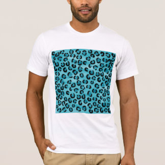 T-shirt Modèle turquoise d'empreinte de léopard
