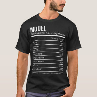 T-shirt modèle Valeurs nutritionnelles Valeur nutritive
