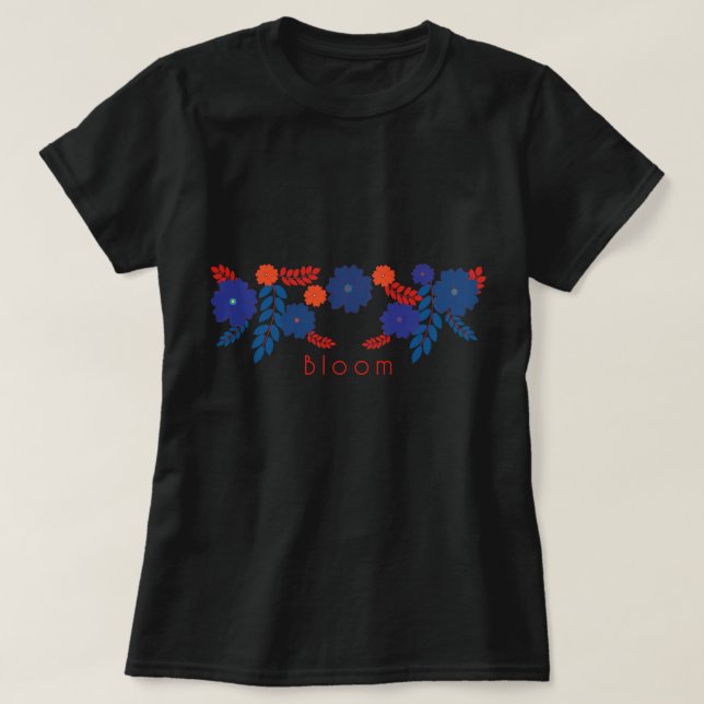 T-shirt Modèle vectoriel simple de fleurs bleues (Design devant)