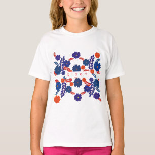 T-shirt Modèle vectoriel simple de fleurs bleues