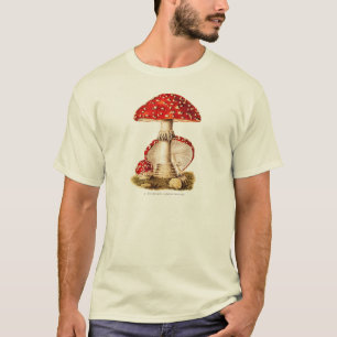 T-shirt Modèle vintage de champignons de rouge de