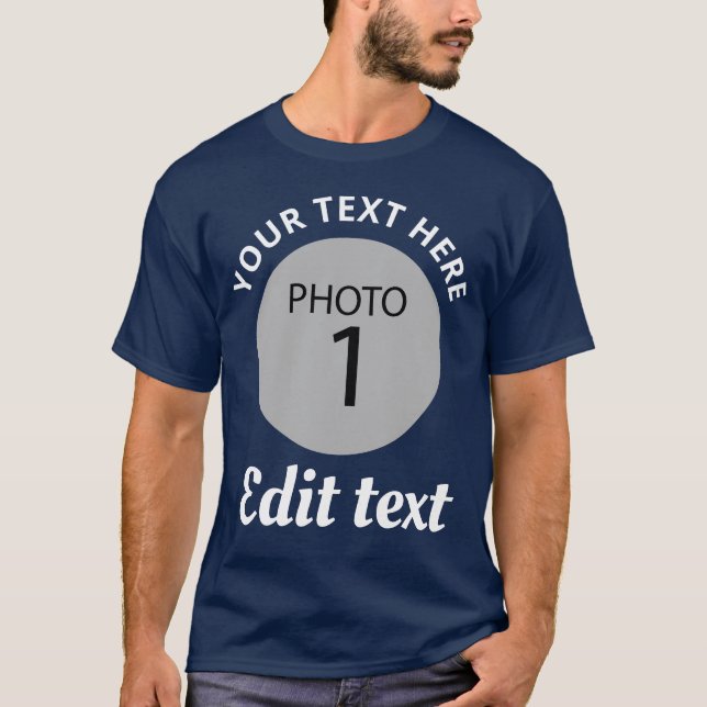 T-shirt Modèle Votre Photo Ajouter Votre Texte (Devant)