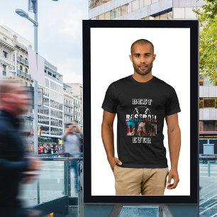 T-shirt Modem cool Photo Noir Meilleur Baseball Papa Jamai
