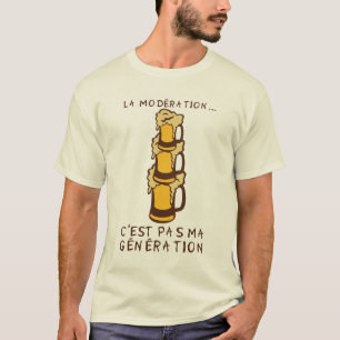 T-shirt moderation generation alcool biere verre humour