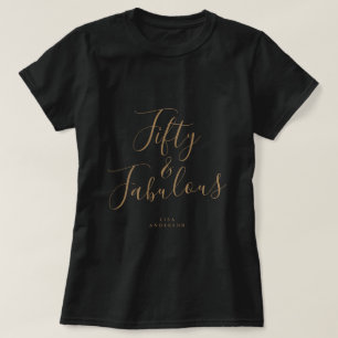 T-shirt Modern 50 Fabulous Custom Name 50th Birthday Gift