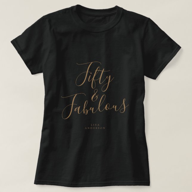 T-shirt Modern 50 Fabulous Custom Name 50th Birthday Gift (Design devant)