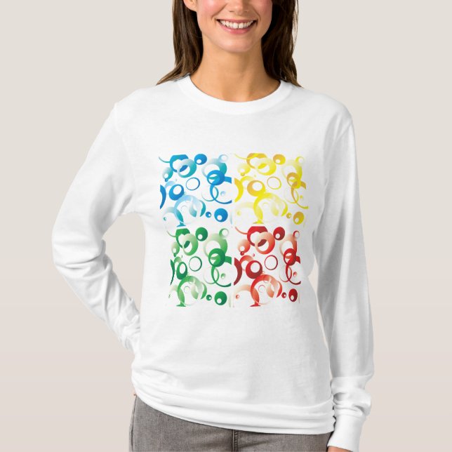 T-shirt Modern Abstract Colorful Bubbles Geometric Pattern (Devant)