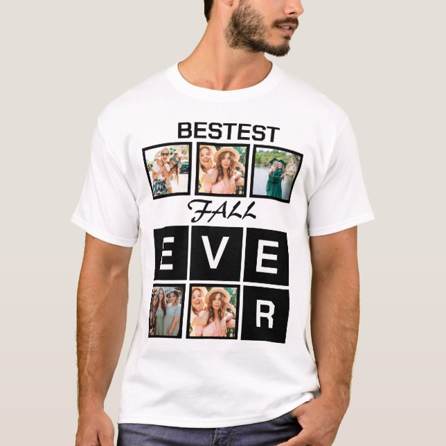 T-shirt Modern Bestest Fall ever 5 Photo Collage (Devant)