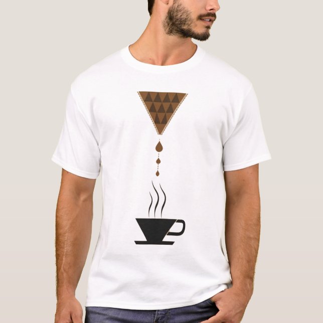 T-shirt Modern Brew | Geometric Minimalist Pour Over Coffe (Devant)