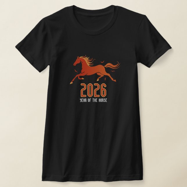 T-shirt Modern Chinese Fire Horse New Year 2026 (Poser)