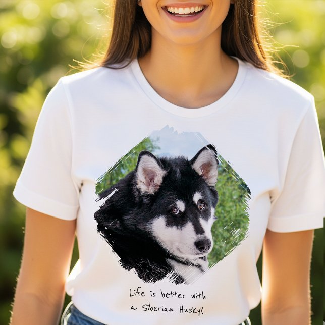 T-shirt Modern Custom Photo Paint Brushstroke Pet Dog (Créateur téléchargé)