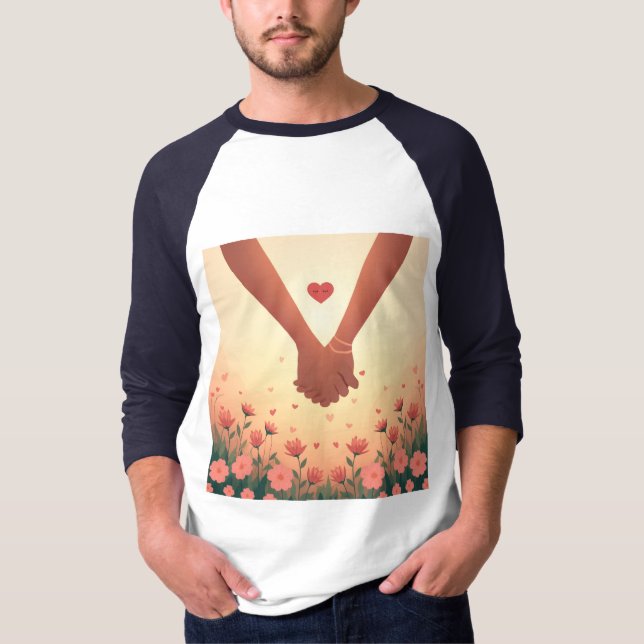 T-shirt Modern Elegant Valentine’s Day Romantic Love Desig (Devant)