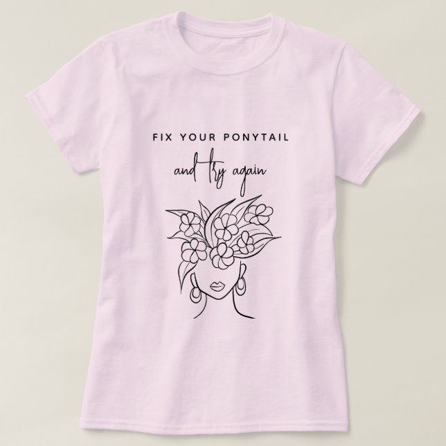 T-shirt Modern Essayer encore Femme avec croquis Plante (Design devant)