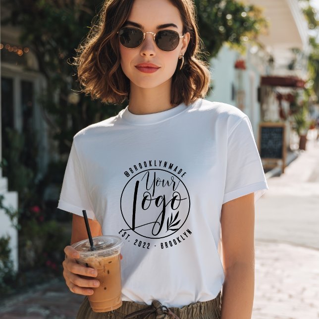 T-shirt Modern Minimal black Your Logo Social Business (Modern Minimal black Your Logo Social Business T-Shirt)