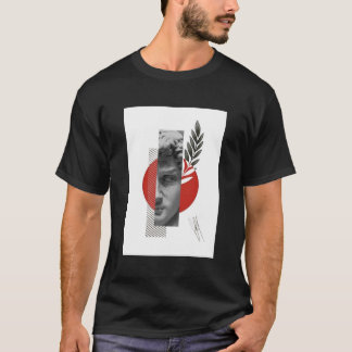T-shirt Modern Minimal Face Tee – Red Sun Concept Design”