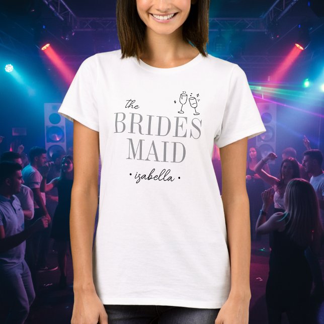 T-shirt Modern Minimalist Bridesmaid Script Bachelorette (Modern Minimalist Bridesmaid Script Bachelorette T-Shirt)