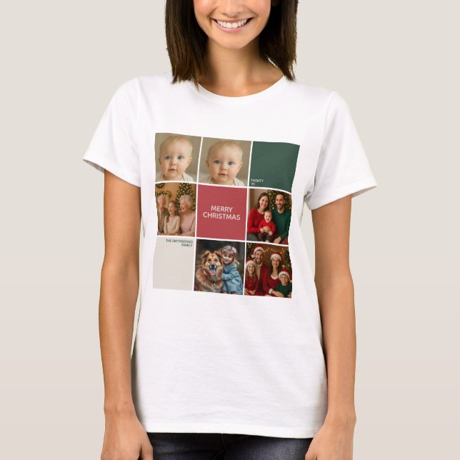 T-shirt Modern mother collage Christmas family (Devant)