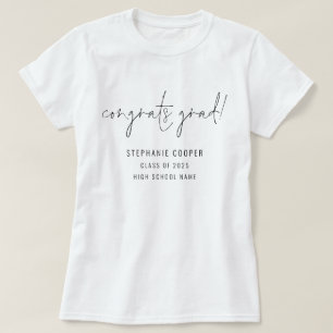 T-shirt Modern Script Félicats Grad Name 2024 Graduation