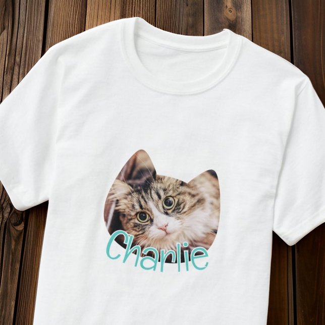 T-shirt Modern Simple Chat Forme Personnalisée Animette Ch (Créateur téléchargé)