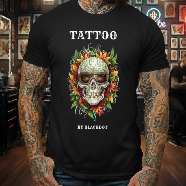 T-shirt Modern Skull Tattoo Style Tattooist Graphic (Créateur téléchargé)