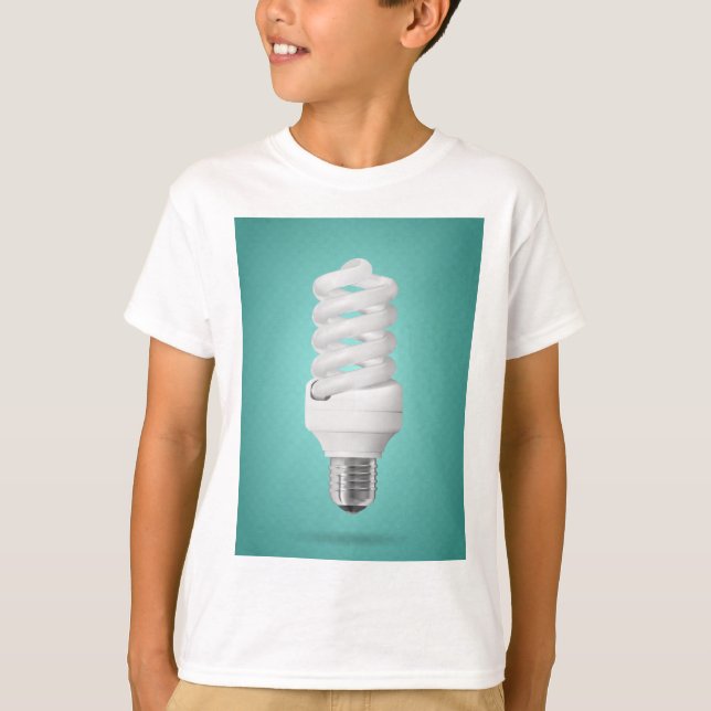 T-shirt Modern Spiral Compact Fluorescent Lightbulb (Devant)