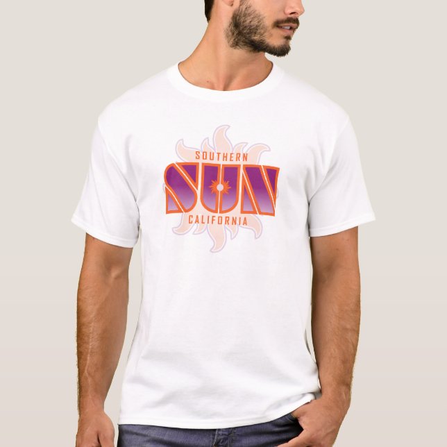 T-Shirt Modern Vintage White So-Cal Sun (Devant)