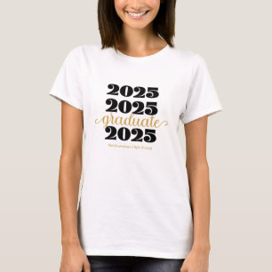 T-shirt Moderne 2025 Graduate Black Gold