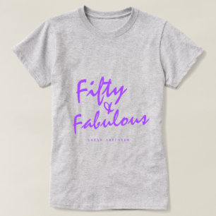 T-shirt Moderne 50 Fabuleux Nom personnalisé 50e anniversa