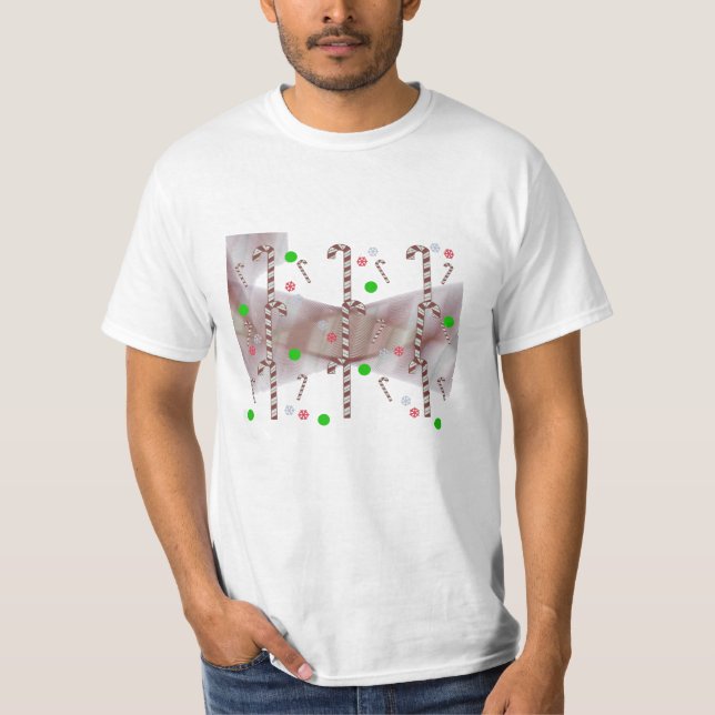 T-Shirt moderne à rayures rouges et blanches de ca (Devant)