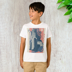 T-shirt Moderne Abstrait Arrière - plan urbain Vibrant