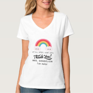 T-shirt Moderne aquarelle arc-en-ciel professeur merci cad