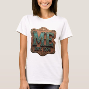 T-shirt Moderne Bleu ME EST 1974 Impression