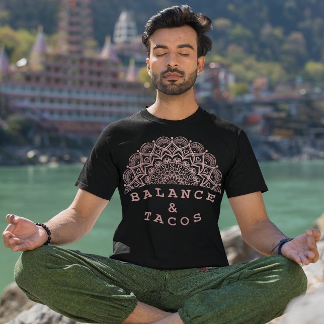 T-shirt Moderne Blush Pink Mandala Balance et Taco Yoga (Créateur téléchargé)