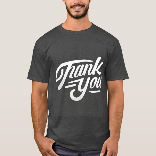 T-shirt Moderne Calligraphie Merci (Devant)
