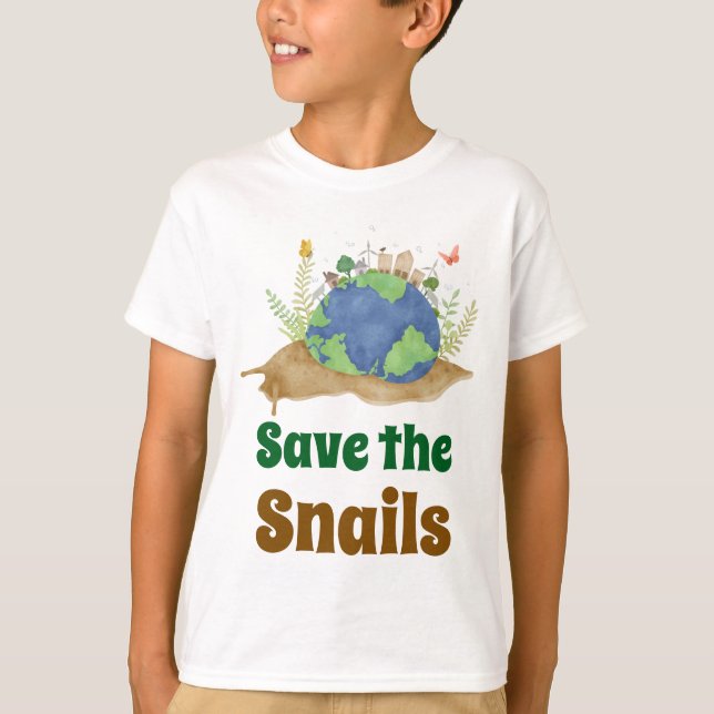 T-shirt Moderne Cute Save the Snails Jour des terres (Devant)