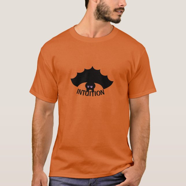 T-Shirt moderne de chauve-souris et de calligraphi (Devant)