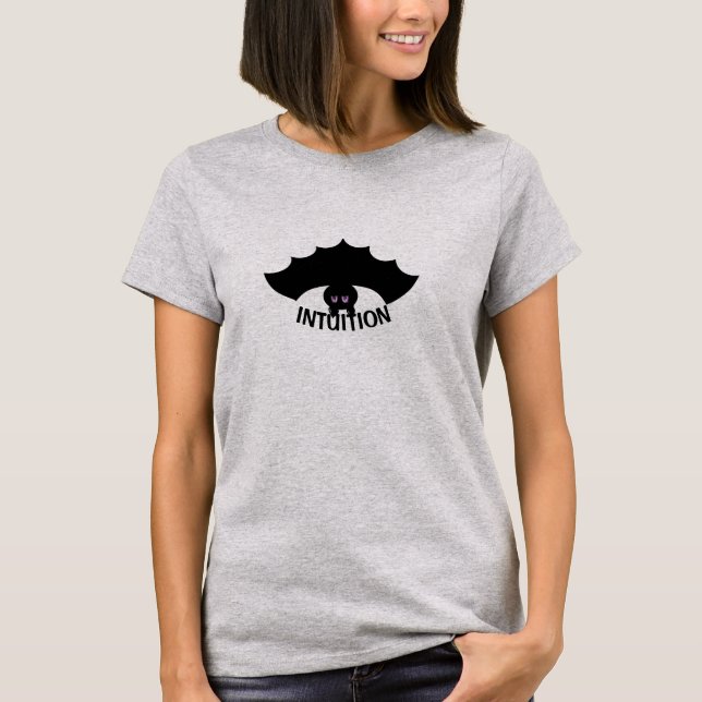 T-Shirt moderne de chauve-souris et de calligraphi (Devant)