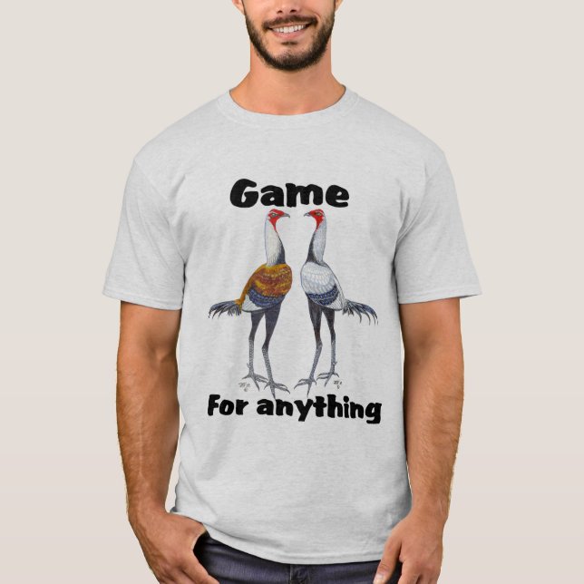 T-shirt moderne de coq nain de jeu (Devant)