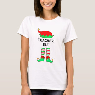 T-Shirt Moderne de Lutin de Noël pour Enseignant