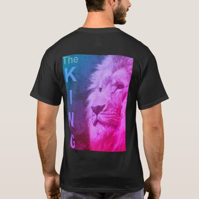 T-shirt Moderne Élégant Retour Imprimer Pop Art Lion Head  (Dos)
