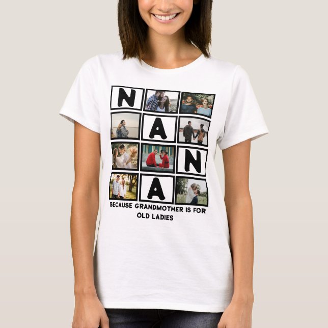 T-shirt Moderne Funny Grand-mère Cute Nana 8 Photo Collage