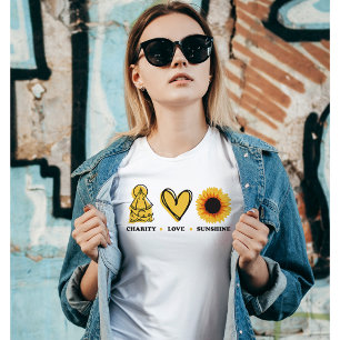T-shirt moderne Graphic Yellow Sunflower Peace